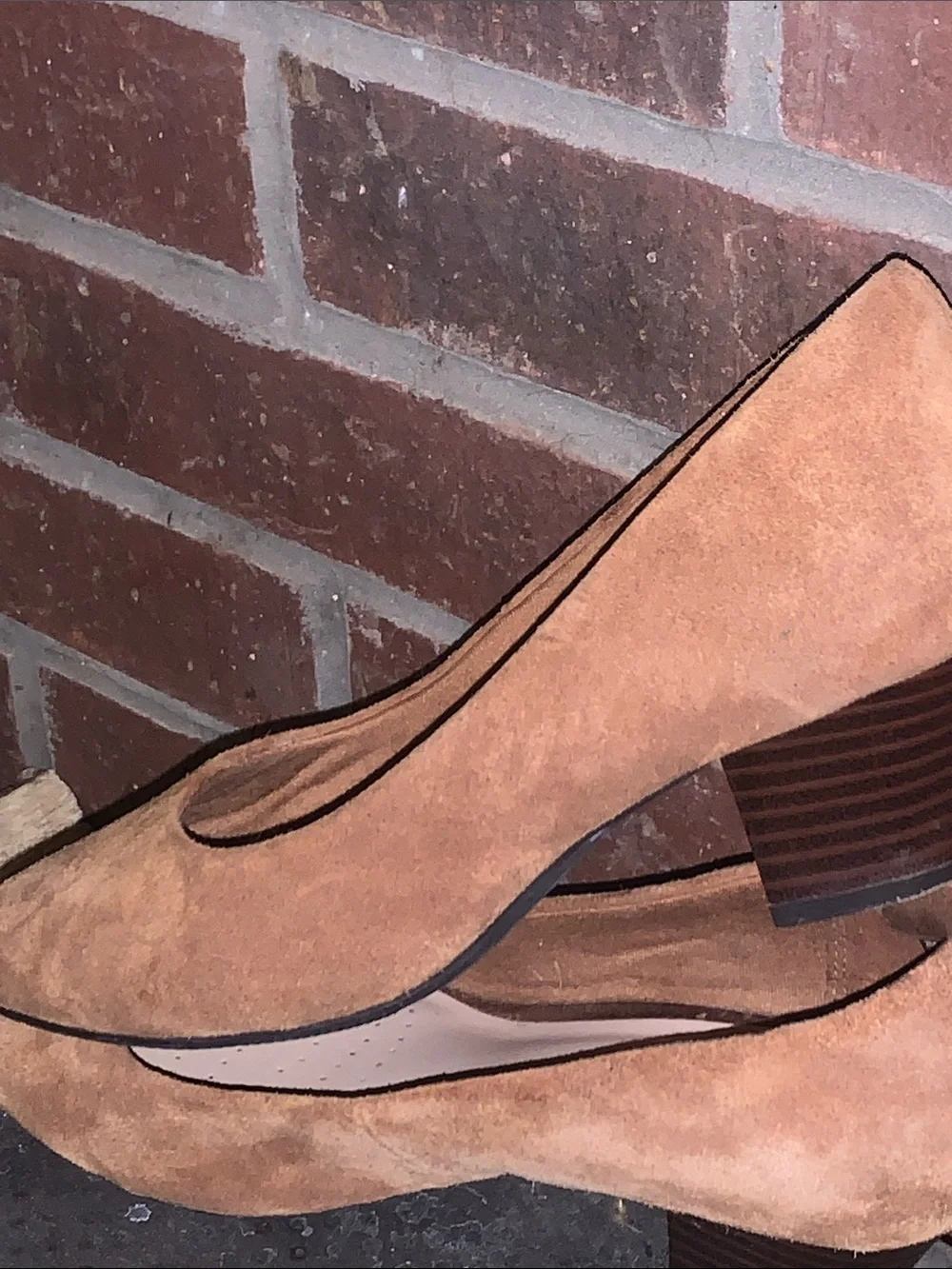 Clarks Suede Pointed Toe Pumps in Tan